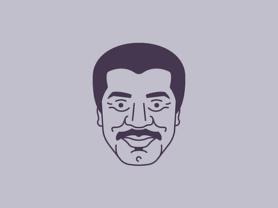 Neil deGrasse Tyson astrophysicist avatar character illustration podcast science simple space stars vector