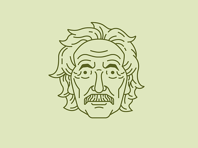 Albert Einstein avatar celebrity character e = mc2 illustration mustache old senior science simple vector