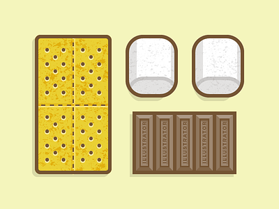 VS S'Mores camp food graham crackers illustration illustrator marshmallow pattern roast sweet texture vector