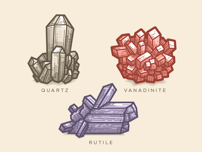 Minerals and Crystal Test Illustrations