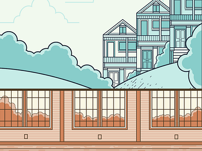 Panel Backgrounds background building bush house illustration landscape living pattern vector