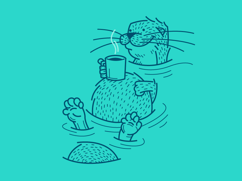 Otter Brew brew coffee doodle drawing fun happy illustration markers otter simple sketch vector water