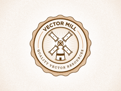 Vector Mill icon illustrator logo seal typography vector