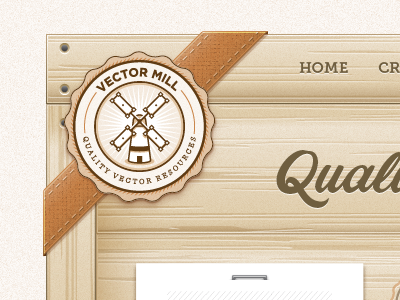 Vector Mill Header header illustrator logo ribbion vector web illustration wood texture