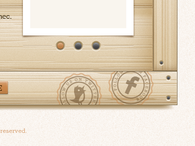 Footer Icons vector illustrator icon typography social twitter facebook wood seal