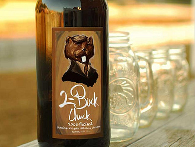 2 Buck Chuck illustration package design wine