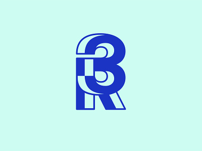 Rajonai Logo design icon letter logo mark number opart symbol typography vector