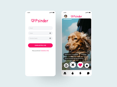 Psinder app design dog doggies graphic design love mobile ui user experience userinterface ux