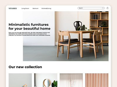 Furniture Website Home Page branding clean concept design furniture interface minimal modern simple ui ux web