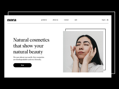 Cosmetics brand - home page 2d black black and white branding bw clean concept design flat graphic design logo minimal simple typography ui ui ux ux web website