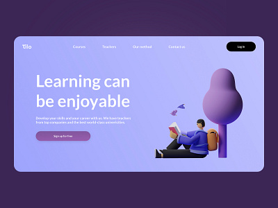 Learning platform - home page 3d branding clean color design graphic design illustration landing page logo minimal modern product design simple typography ui ui ux ux web website