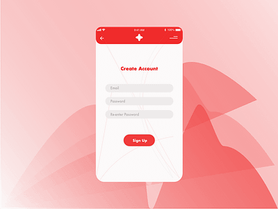 Sign Up Page dailyui mobile red signup ui xd design