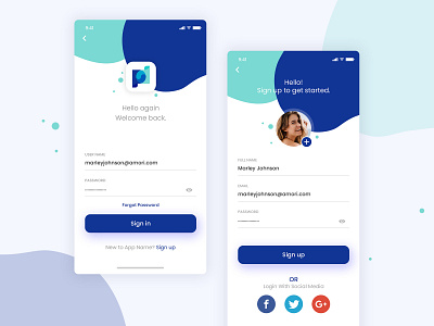 Sign In and Sign Up Screens UI Design app app screen app ui sign in signup ui ui design