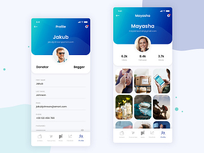 Profile page UI UX design