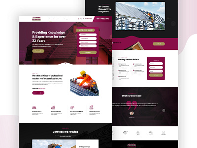 Landing Page UI UX Design for Roofing Company