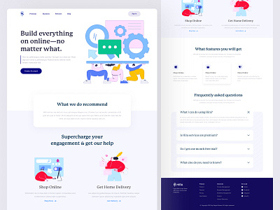 Hira Landing Page branding business color design features font illustration landing page product typography ui website website design