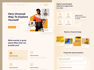 Xiltox Landing Page branding business clean clean ui clear color features illustration landing page minimal minimalist product typography ui kit website website design