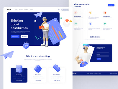 Sp_ce Landing Page 3d 3d illustration branding business clean design features illustraion illustration landing page minimal trendy typography website website design