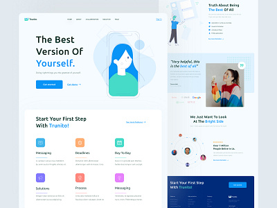 Trunito Landing Page cta features feedback header hero illustrated rating