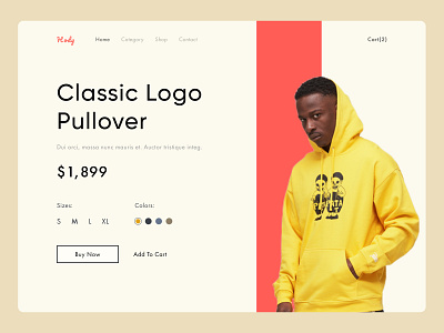 Hody Product Header 2020 color combination header design landing page minimal online online store product product page shop trend