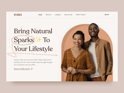 Sparks | Fashion landing page UI exploration