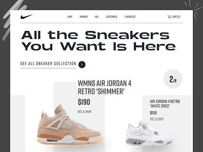 Nike | Header Exploration adidas fashion jordan minimal minimalistic nike nike air puma shoe shoes sneaker typography ui wearable