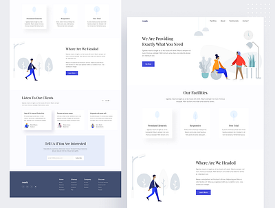 neeb Landing Page branding design features landing page logo testimonial typography ui ux website website design