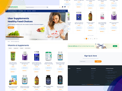 Uber Supplements Online Store Healthy Planet animation design flat graphic design icon logo typography ui web web development