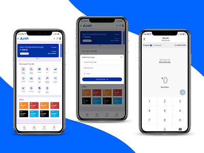 Ayash Web Technologies, bills & mobile recharge redesign. branding design graphic design icon illustration typography ui