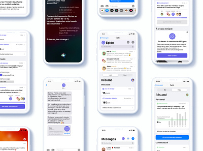 Egide / Fighting addiction problems through mobile messaging addiction app concept data design gamification ios message messaging native saas siri survey ui