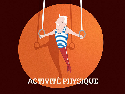 Mini animated movie #2 flat illustration physical activities senior sport