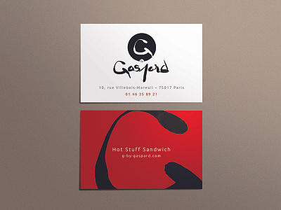 Business card - G by Gaspard business card carte de visite ink restaurant sandwich