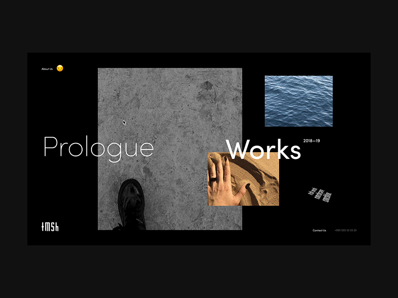 Tamashi Prologue animation black concept dark design interface layout logo minimal motion portfolio studio typography ui ux web website works