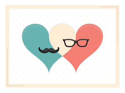 Friday Wedding glasses heart love moustache wedding