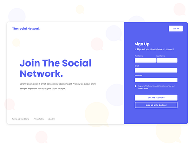 Social Network Landing Page Concept