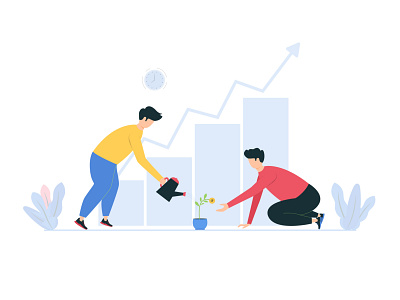 Helping small business grow concept illustration