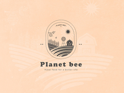 Planet Bee branding business company design farm farming flat illustration logo minimal online shop retro vector vintage vintage logo