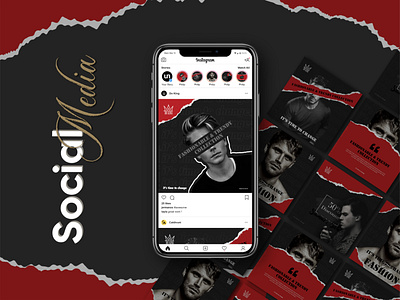 Male Fashion Social Media Post banner branding business design digital facebook ad fashion flat instagram post media minimal social media post trendy typography web