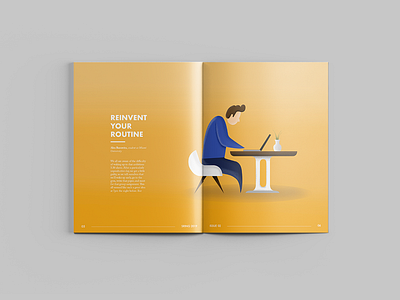 Morning Routine branding design illustration magazine spread photoshop