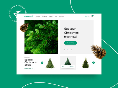 GreenTree christmas christmas tree clean interface landing landingpage tree ui uiux ux web webdesign website