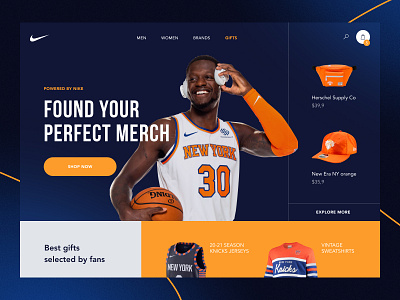 NY Knicks Merch basketball e commerce knicks landing landing page new york typography ui uiux ux web webdesign website