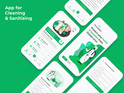 Cleaning app cleaning onepage sanitary ui uiux ux
