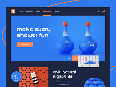 Shower Gel e commerce landing landingpage online shop product product page promo typography ui uiux ux web webdesign website