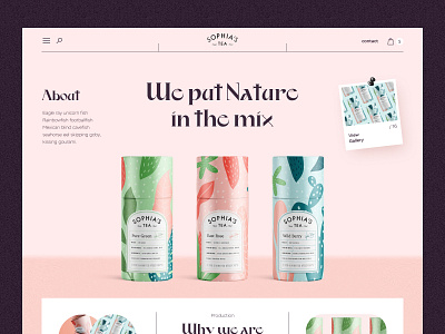 Sophia's Tea e commerce landing page landingpage product product page promo tea typography ui uiux ux website