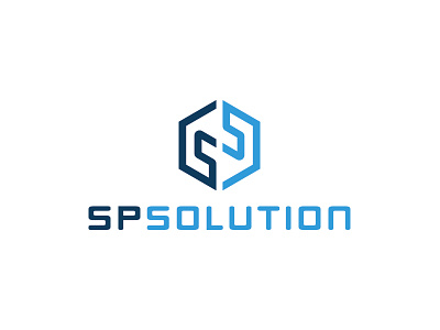 SPsolution Logo Wip brand cube cubic isometric logo logotype monogram ss