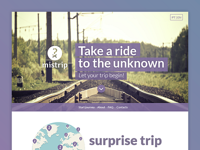 Mistrip Homepage Header app blue design flat icon ilustration look portugal purple scytale ui vector