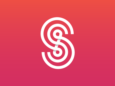 S icon flat red pink look app vector design ilustration portugal scytale logo