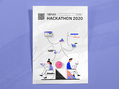 Hackathon 2020 challenge character code coder competition experts hackathon illustration it poster time tooploox uidesign work wroclaw wrocław