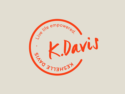 Logotype for K.Davis. brand coach coaching design empowerment identity logo logotype stamp typography woman womans