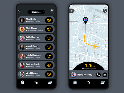 Ddily UI 020 Location Tracker app chat dailyui location tracker map messenger mobile ui design ux